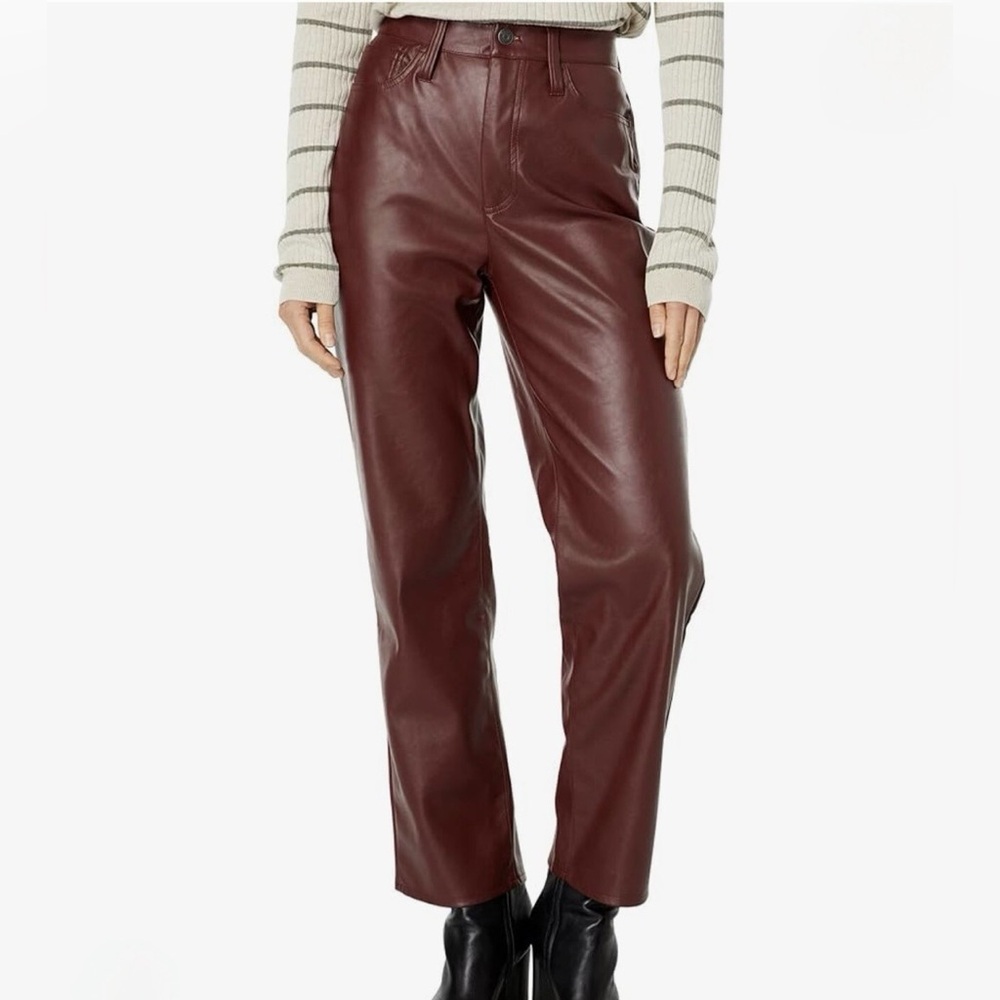 Madewell Perfect Vintage Straight Faux Leather Jeans 25